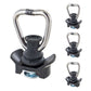 Single Stud L-Track Fitting w/ D Ring | Black | 4,000 lbs. BS | 4-Pack