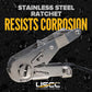 1" x 15' Black Stainless Steel Endless Ratchet Strap