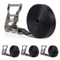 1" x 15' Black Stainless Steel Endless Ratchet Strap | 4-Pack