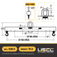 Standard Adjustable Lifting Beam w/ Swivel Hooks -  10,000 Lb. Capacity - 10' to 12' Spread