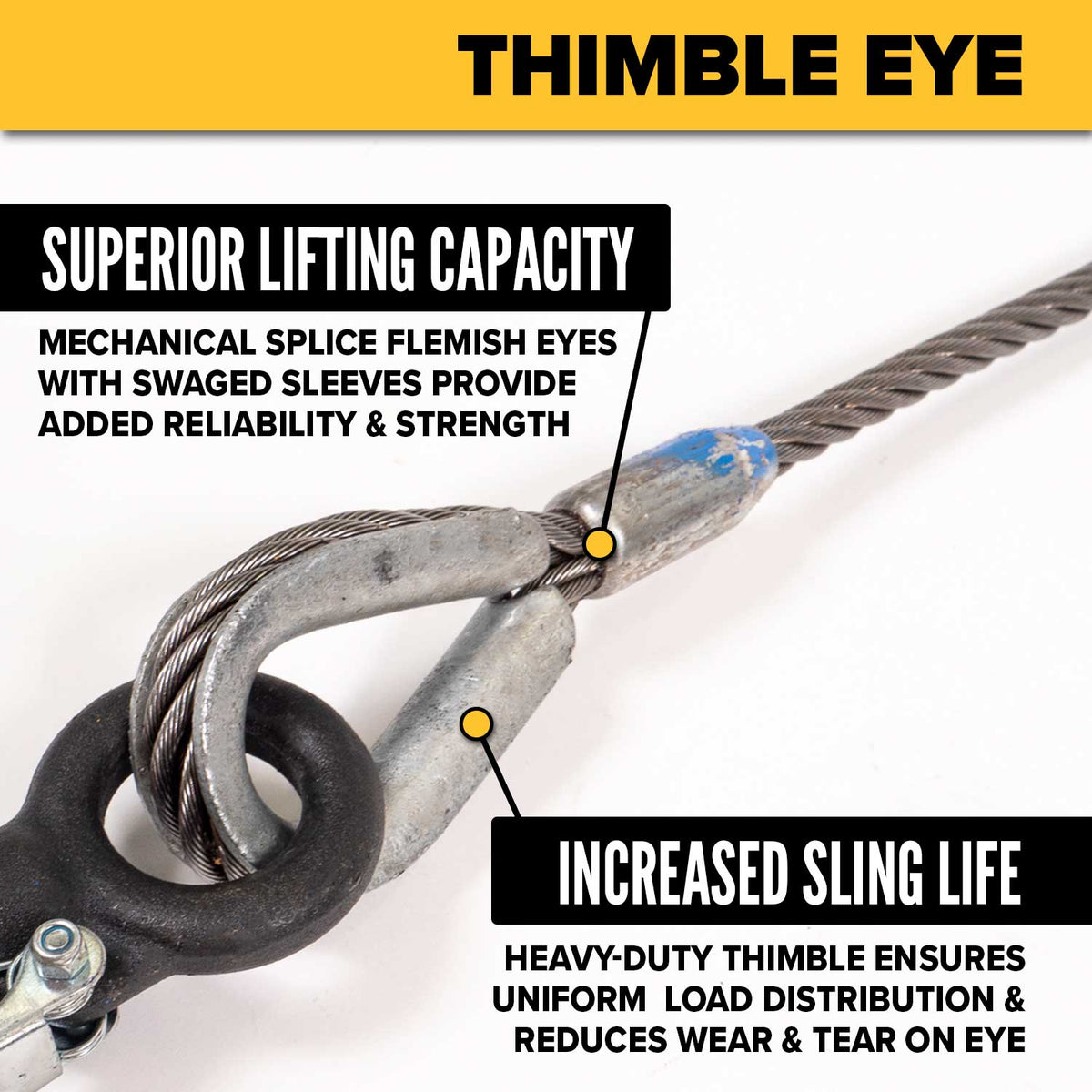 3/4" x 10' Standard Eye & Hook Wire Rope Sling