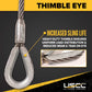 3/8" x 8' Standard Eye & Thimble Wire Rope Sling