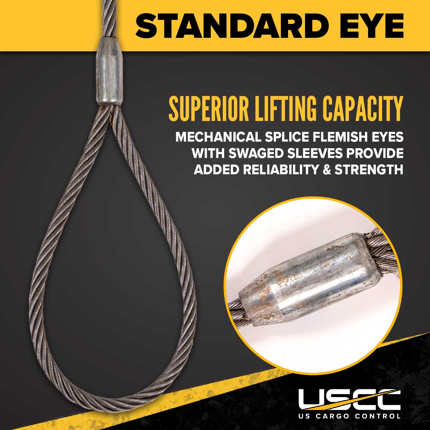 1/2" x 20' Standard Eye Wire Rope Sling
