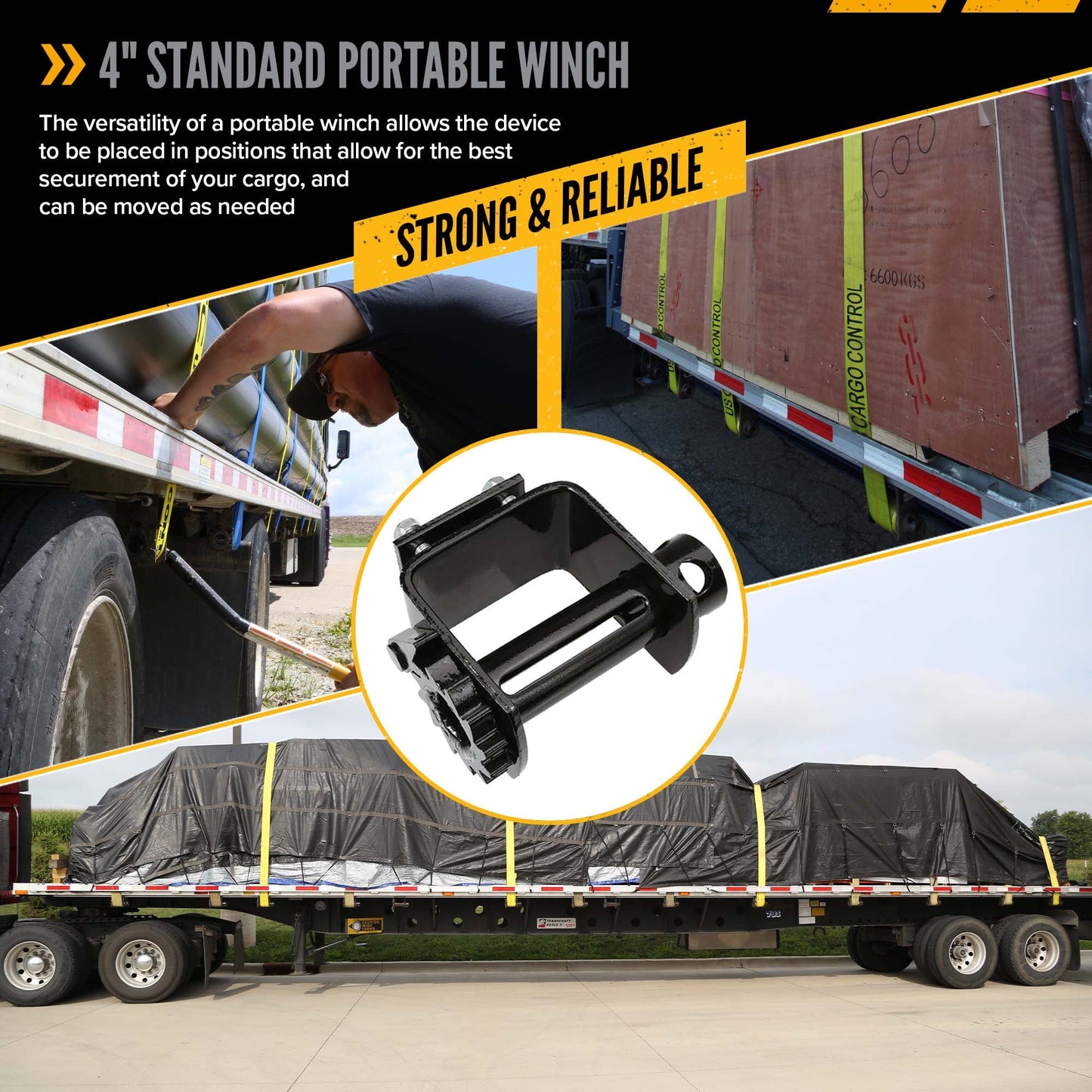 4" Standard Portable Winch (Bottom Mount)