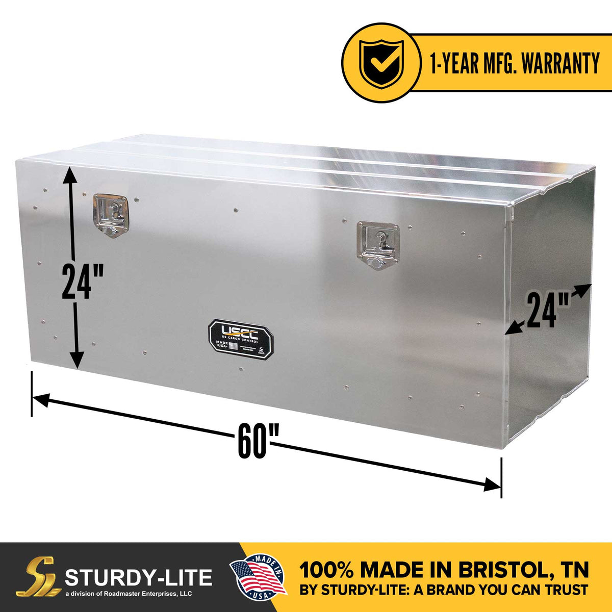 Sturdy-Lite Wrecker Trailer Tool Box 24" x 24" x 60"