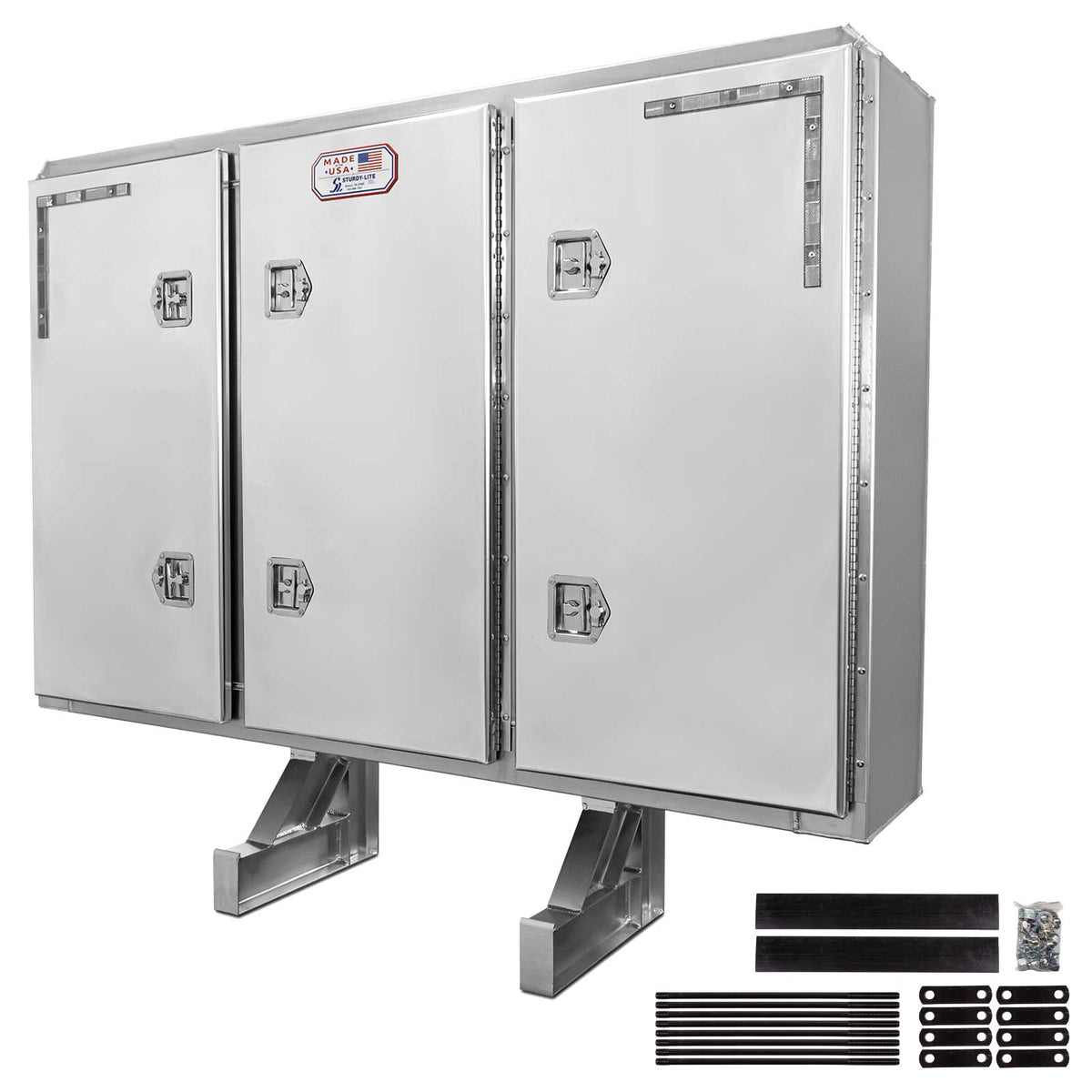 68" x 80" 3-Door Enclosed Headache Rack | Straight Frame Mounting Kit