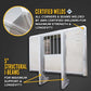68" x 80" 3-Door Split Enclosed Headache Rack | Bar Window | Straight Frame Mounting Kit