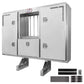 68" x 80" 3-Door Split Enclosed Headache Rack | Bar Window | Straight Frame Mounting Kit