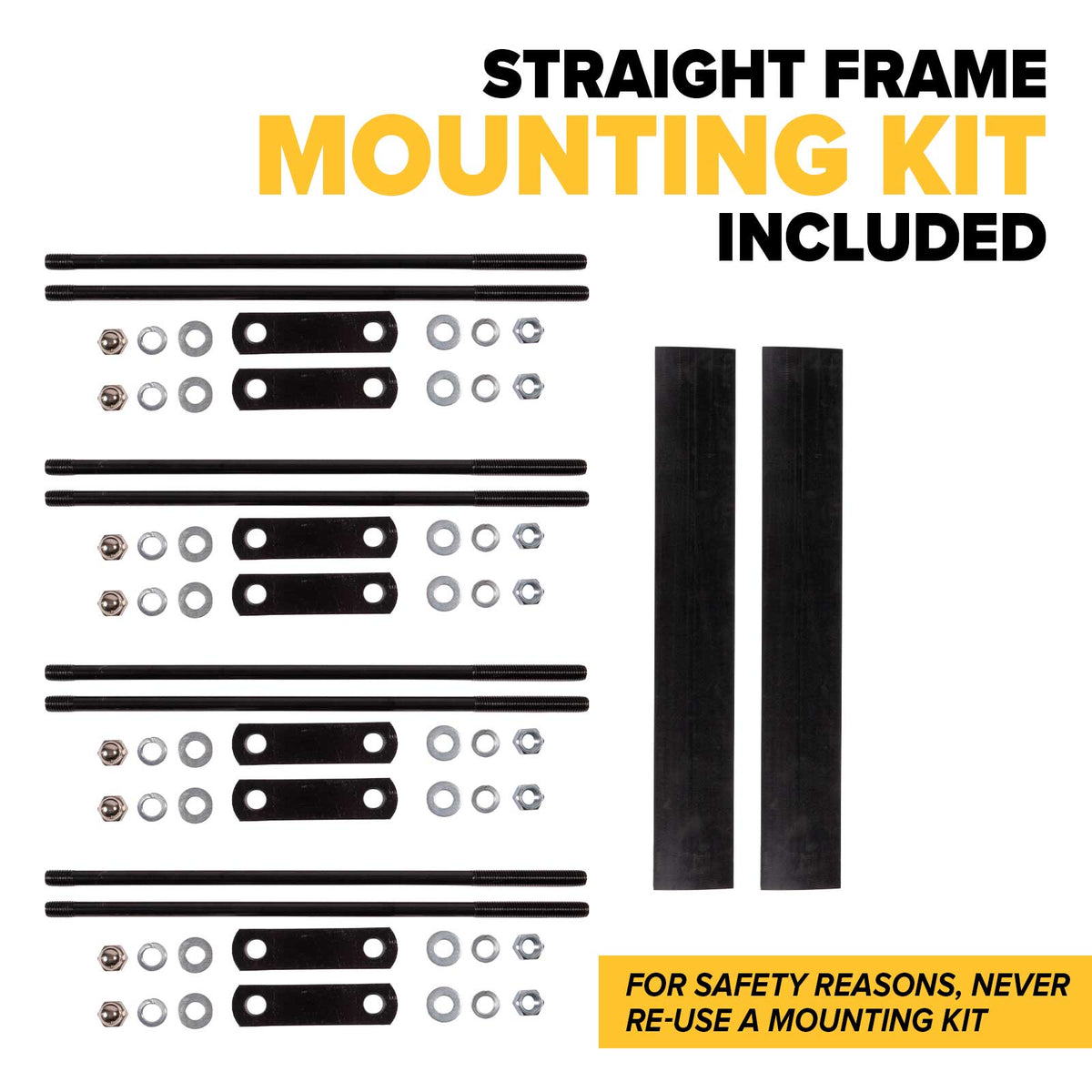 68" x 80" 3-Door Split Enclosed Headache Rack | Bar Window | Straight Frame Mounting Kit