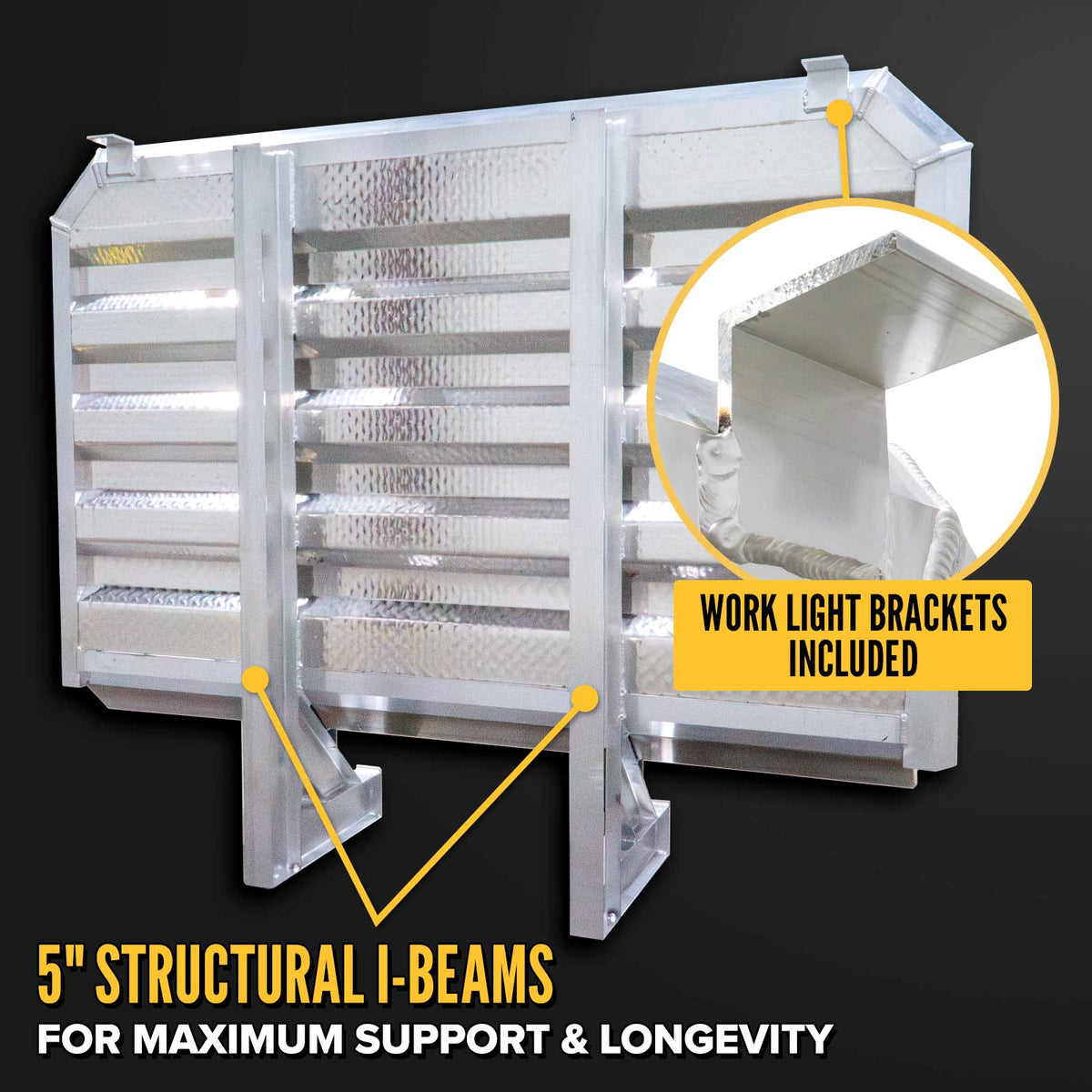 68" x 86" Semi Headache Rack | 2 Half-Trays & 2 Chain Hangers | Side Mounting Kit