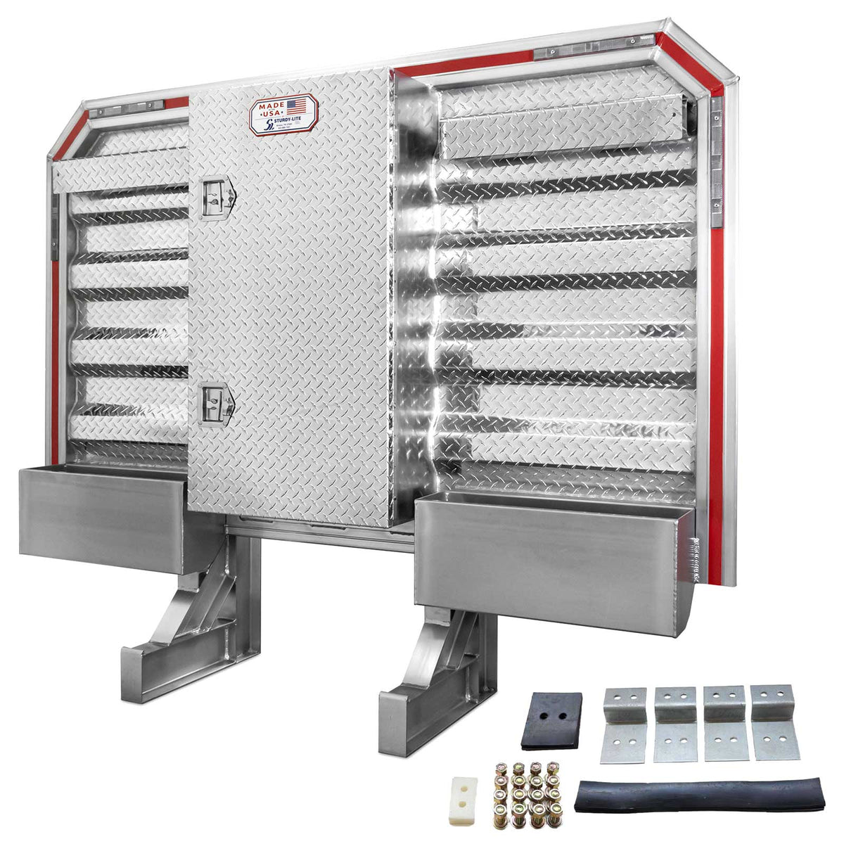 68" x 80" 1-Door Semi Headache Rack | 2 Half-Trays & 2 Chain Hangers | Side Mounting Kit