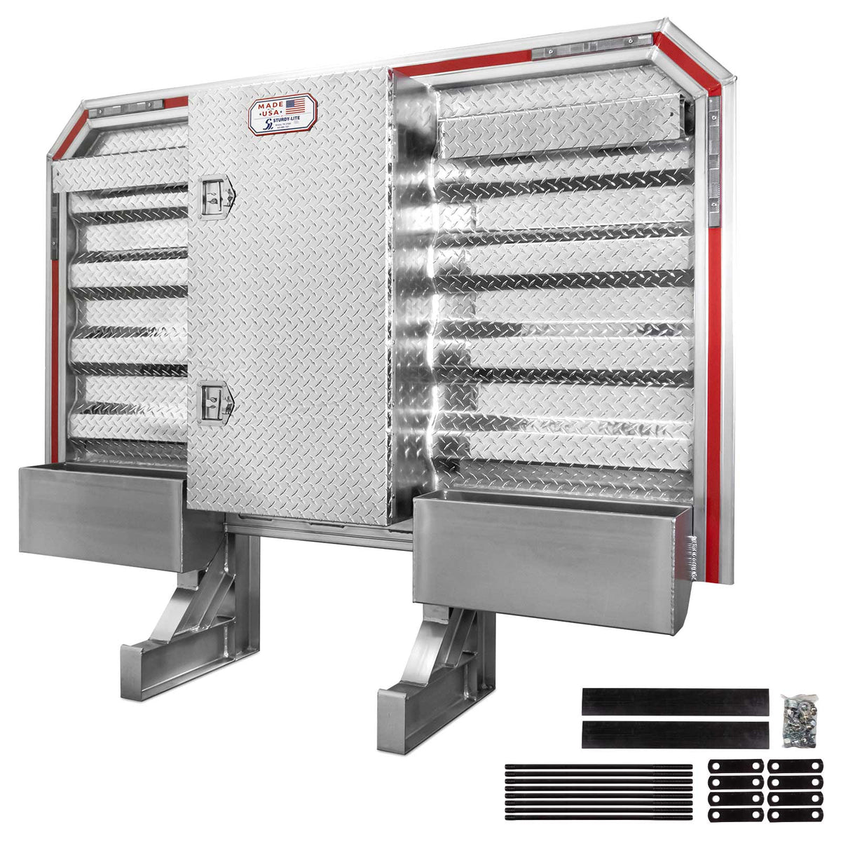 68" x 80" 1-Door Semi Headache Rack | 2 Half-Trays & 2 Chain Hangers | Straight Frame Mounting Kit