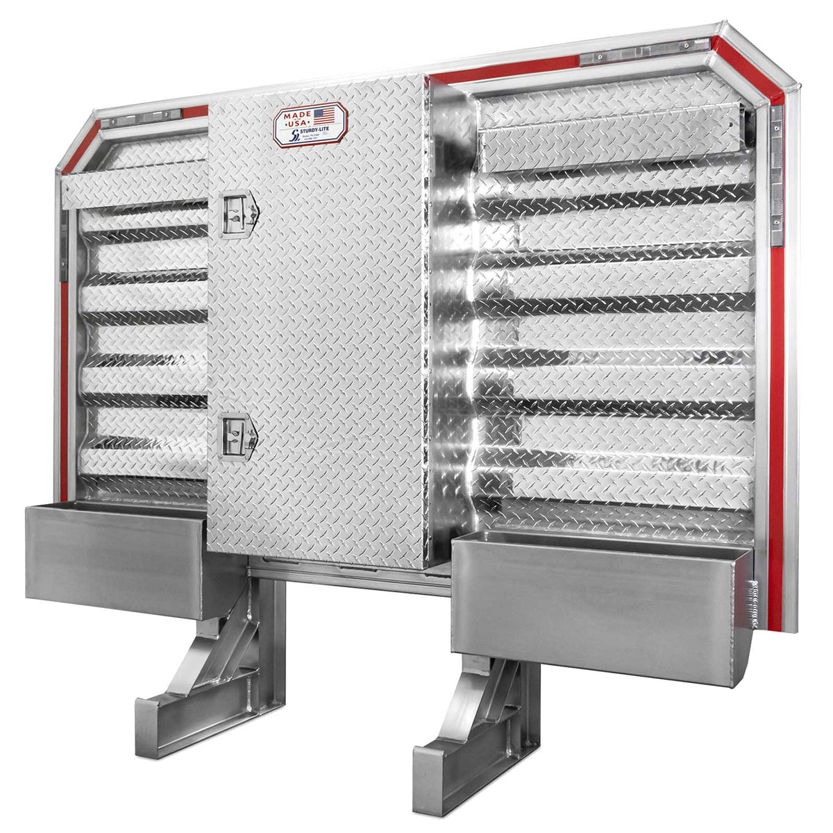 68" x 80" 1-Door Semi Headache Rack | 2 Half-Trays & 2 Chain Hangers