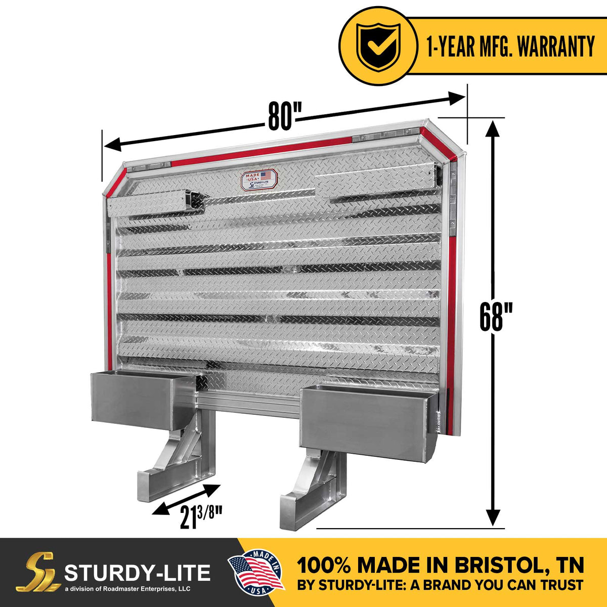 68" x 80" Semi Headache Rack | 2 Half-Trays & 2 Chain Hangers | Straight Frame Mounting Kit