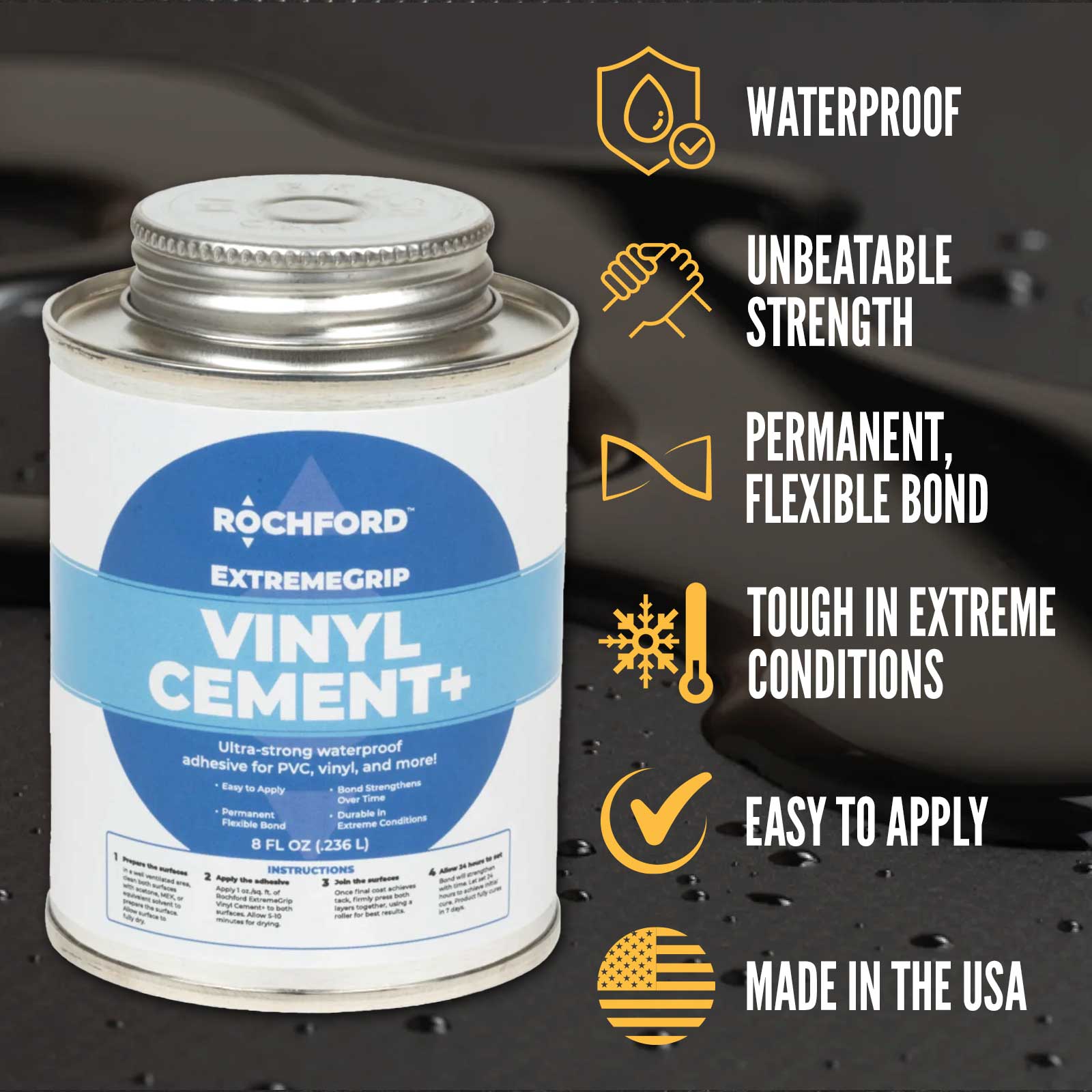 tarp repair kit Tarp Repair Kit: 2'x2' Black Tarp Patch and Vinyl Cement