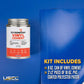Tarp Repair Kit: 2'x2' Blue Tarp Patch and Vinyl Cement