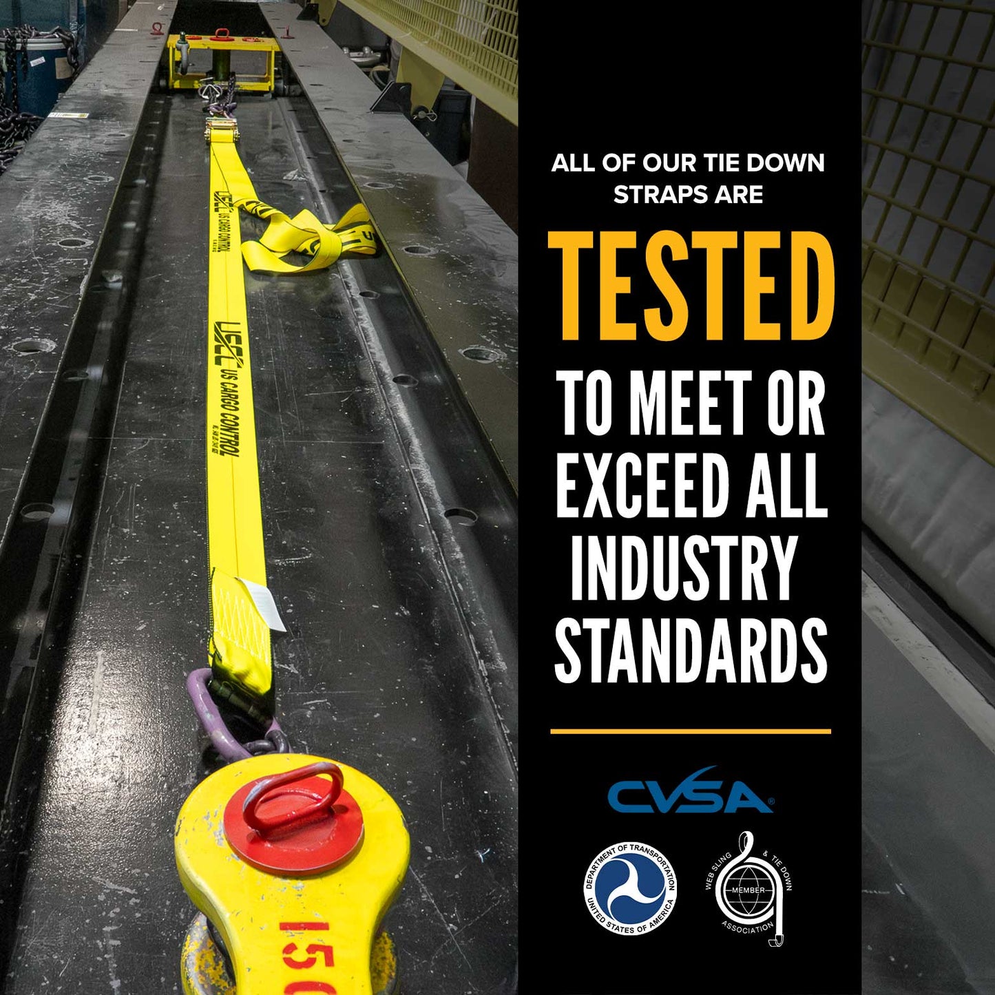 4" x 20' Ratchet Strap with 18" Chain Extensions | Yellow | 4-Pack