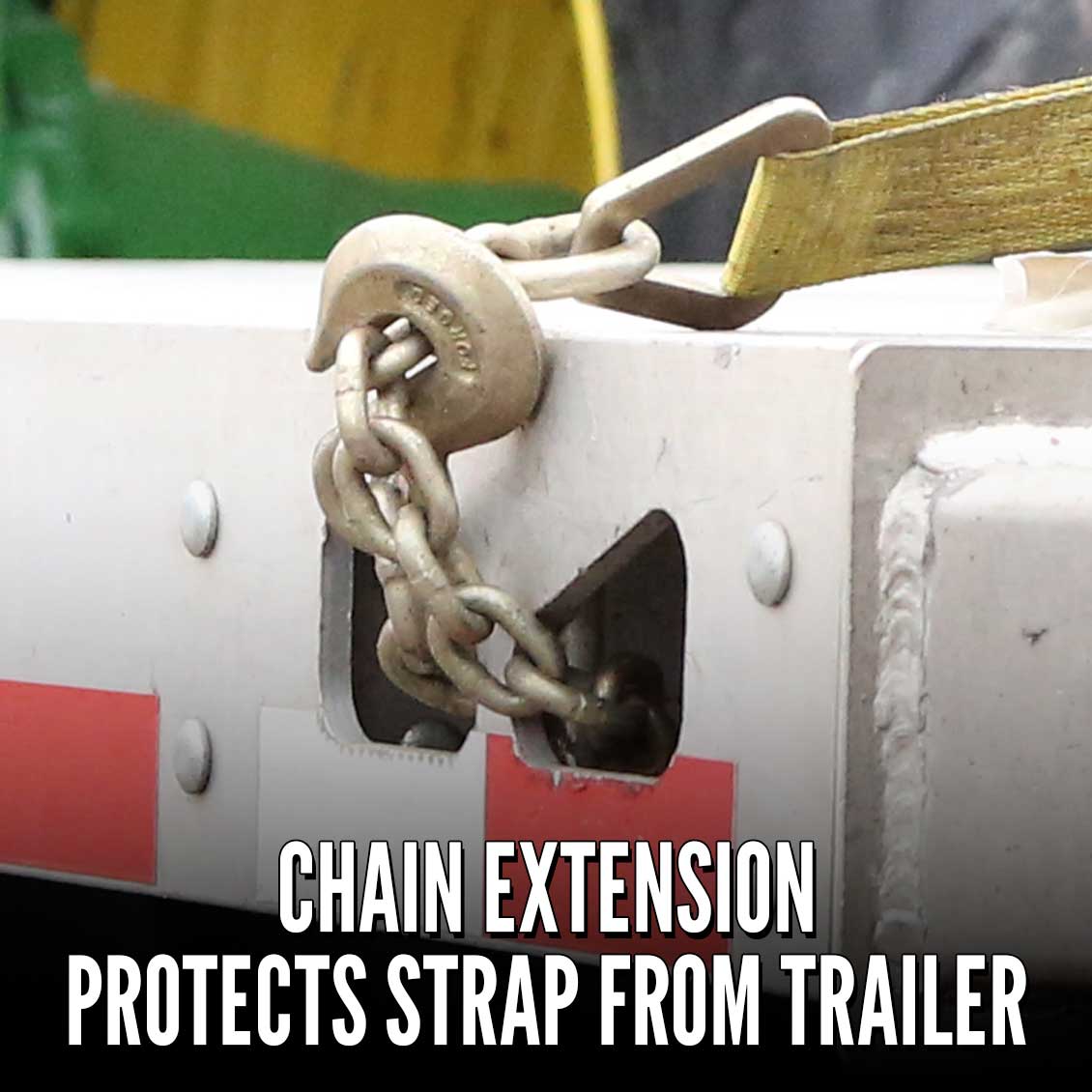 2" x 15' Tow Truck Ratchet Strap - Chain Extension / RTJ Cluster Hook | Yellow