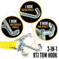 2" x 8' Tow Truck Ratchet Strap - Chain Extension / RTJ Cluster Hook | Yellow