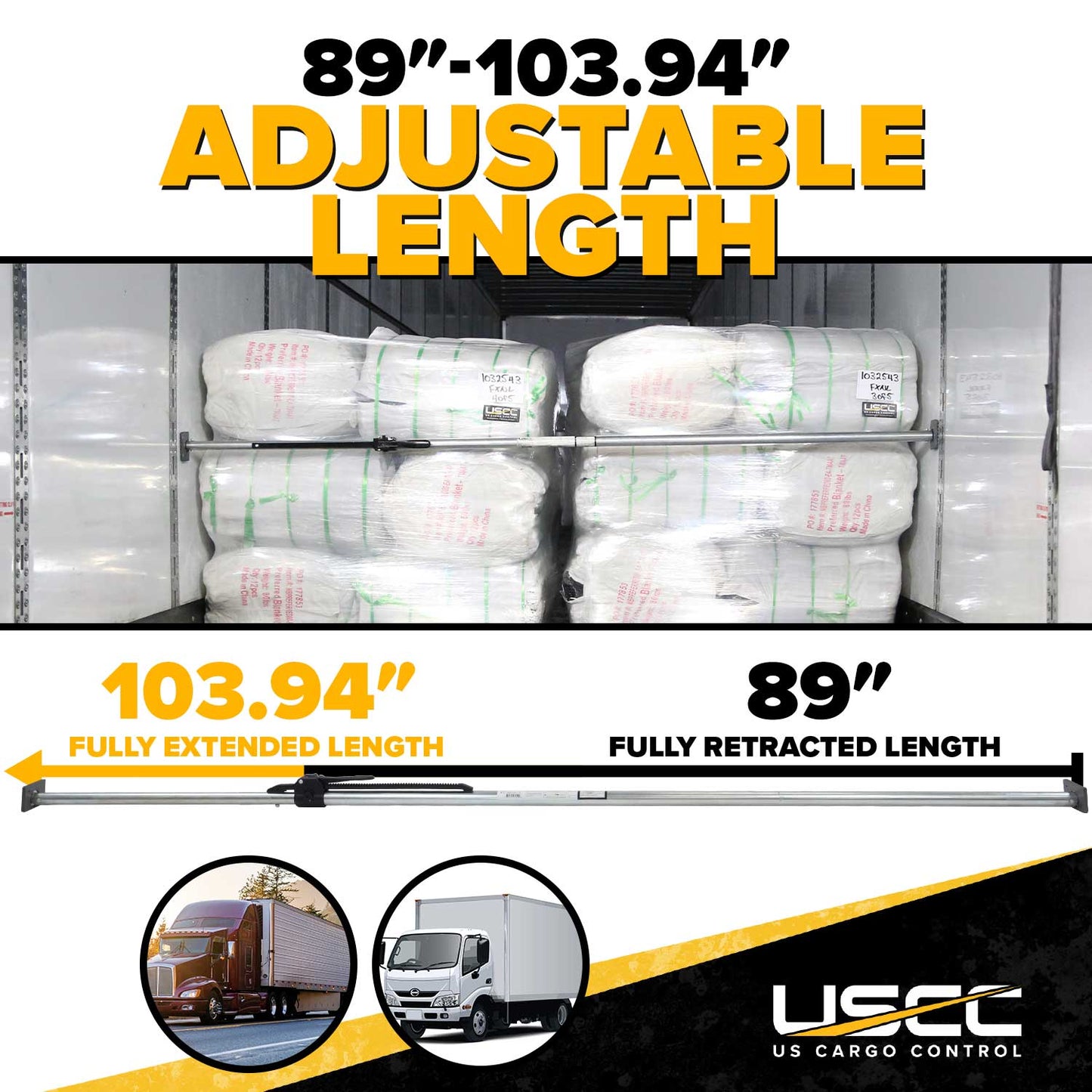 Steel Round Tube Load Bar w/ 2.5"X4" Pads | Qty. 120 (Pallet)