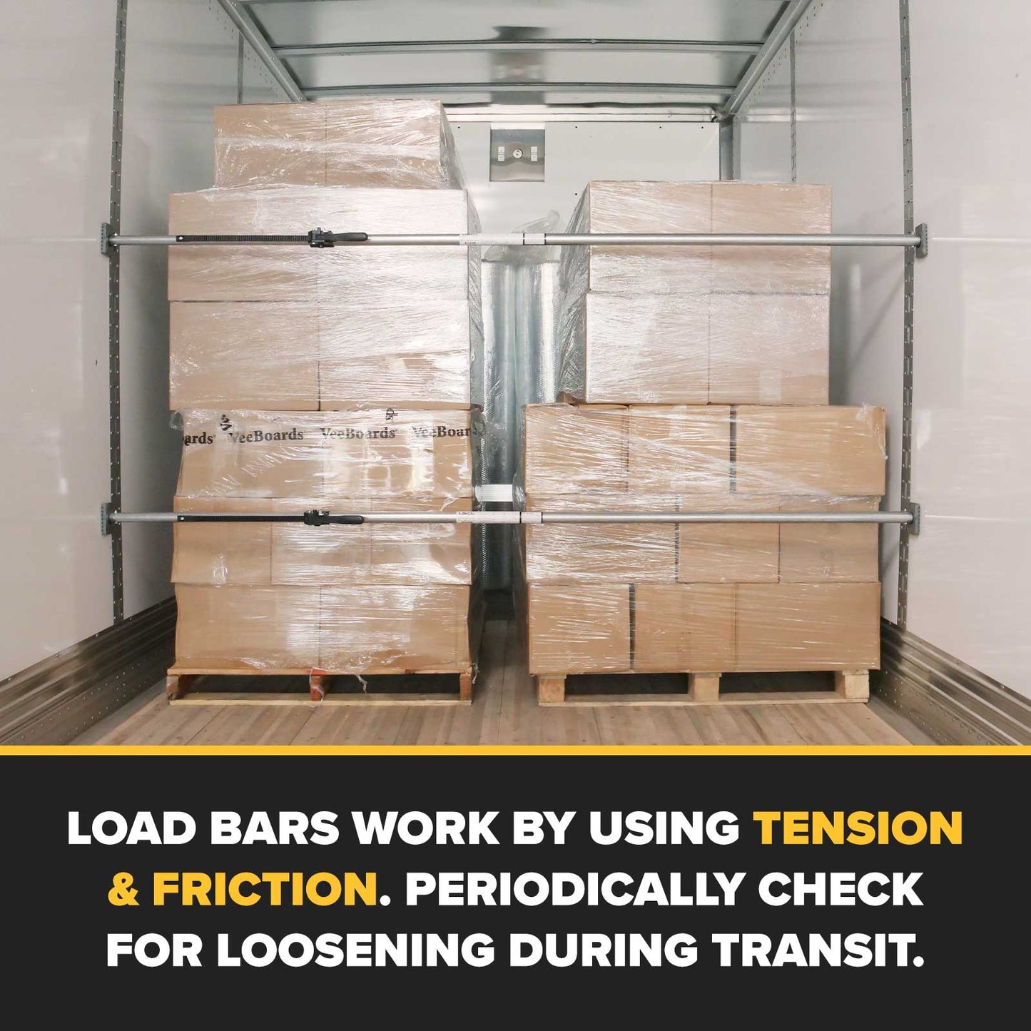 Steel Round Tube Load Bar w/ 2.5"X4" Pads | 120-Pack (Pallet)