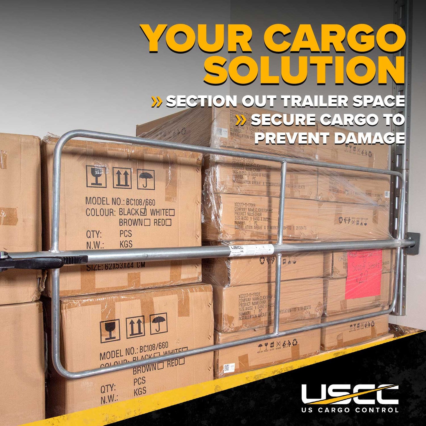 Truck Cargo Bar with Welded Cargo Restraint Hoops