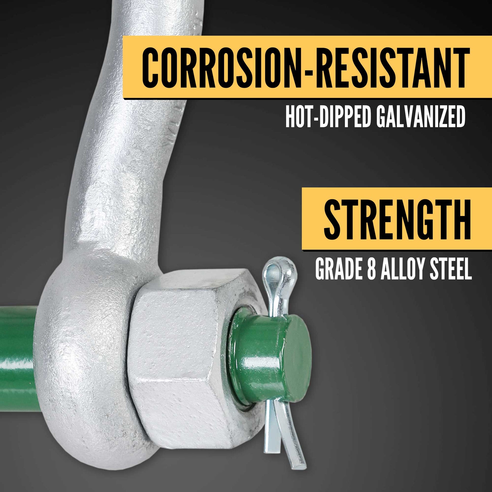 2" Van Beest Green Pin® Bolt Type Wide Mouth Towing Shackle | G-4263 - 30 Ton shackle construction