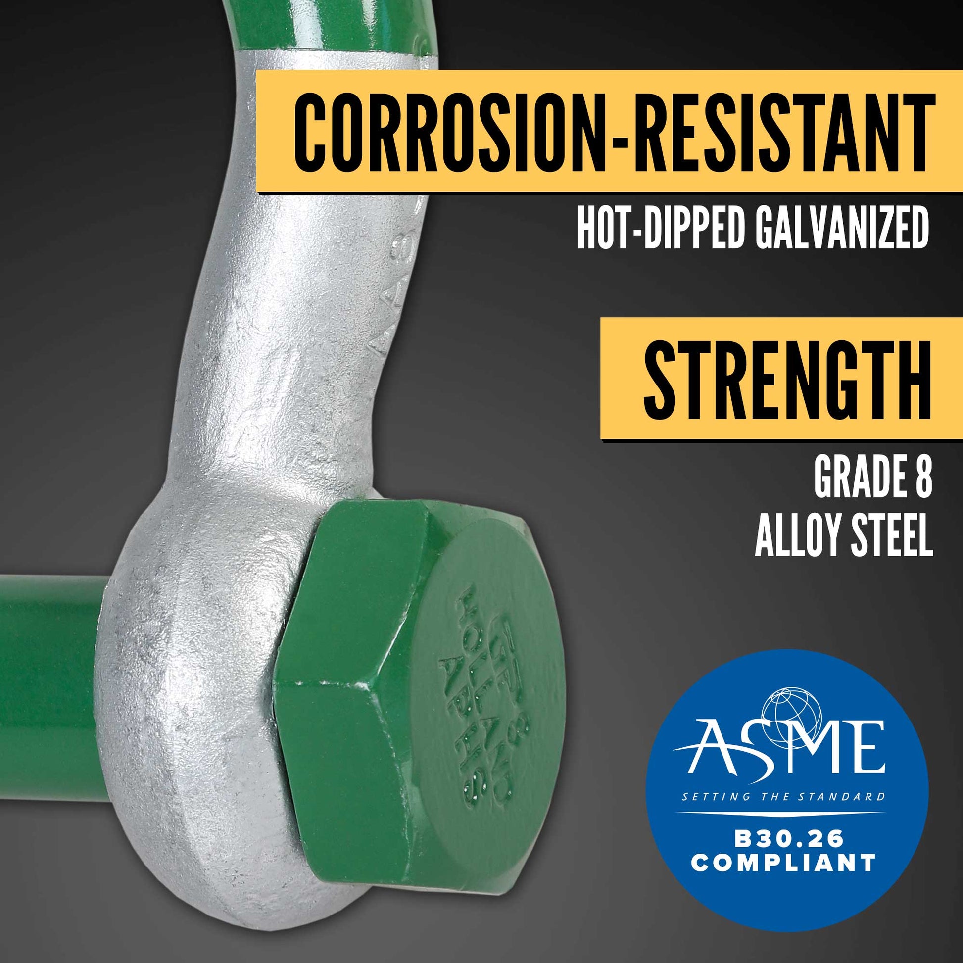 2" Van Beest Green Pin® Bolt Type Anchor Super Shackle | G-5263 - 55 Ton shackle construction
