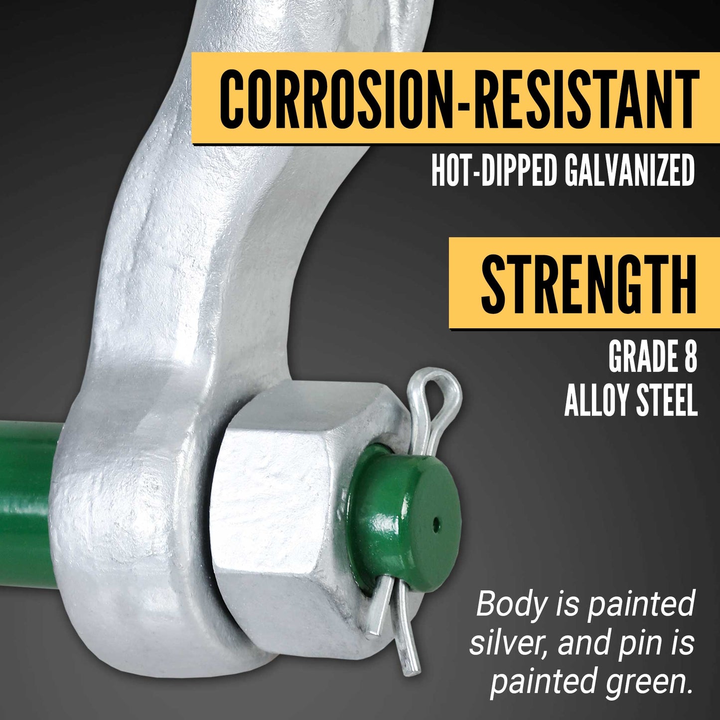Van Beest Green Pin Bolt Type Wide Body Sling Shackle | P-6033 - 40 Ton