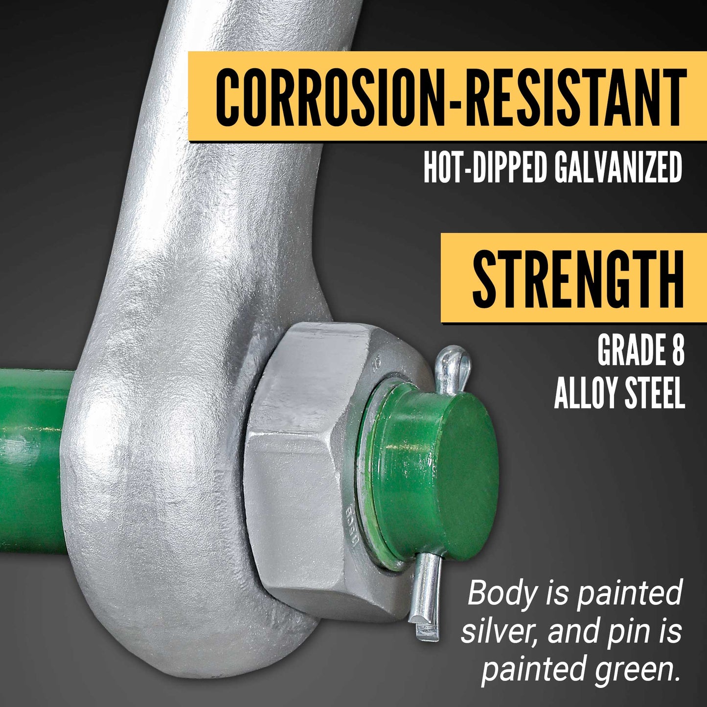 4-3/4" Van Beest Green Pin® Bolt Type Anchor Shackle | P-6036 - 200 Ton shackle construction