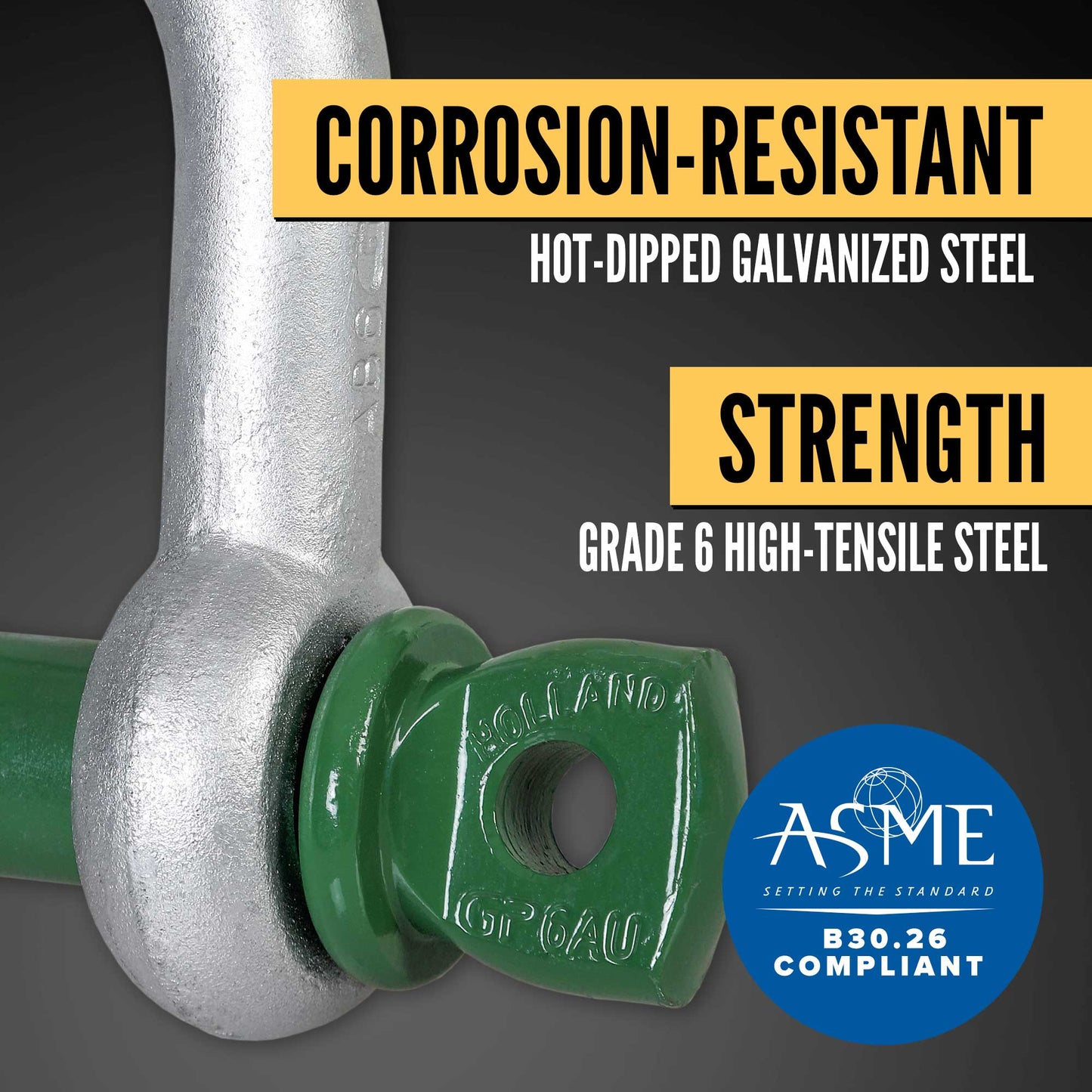 2-1/2" Van Beest Green Pin® Screw Pin Chain Shackle | G-4151 - 55 Ton shackle construction