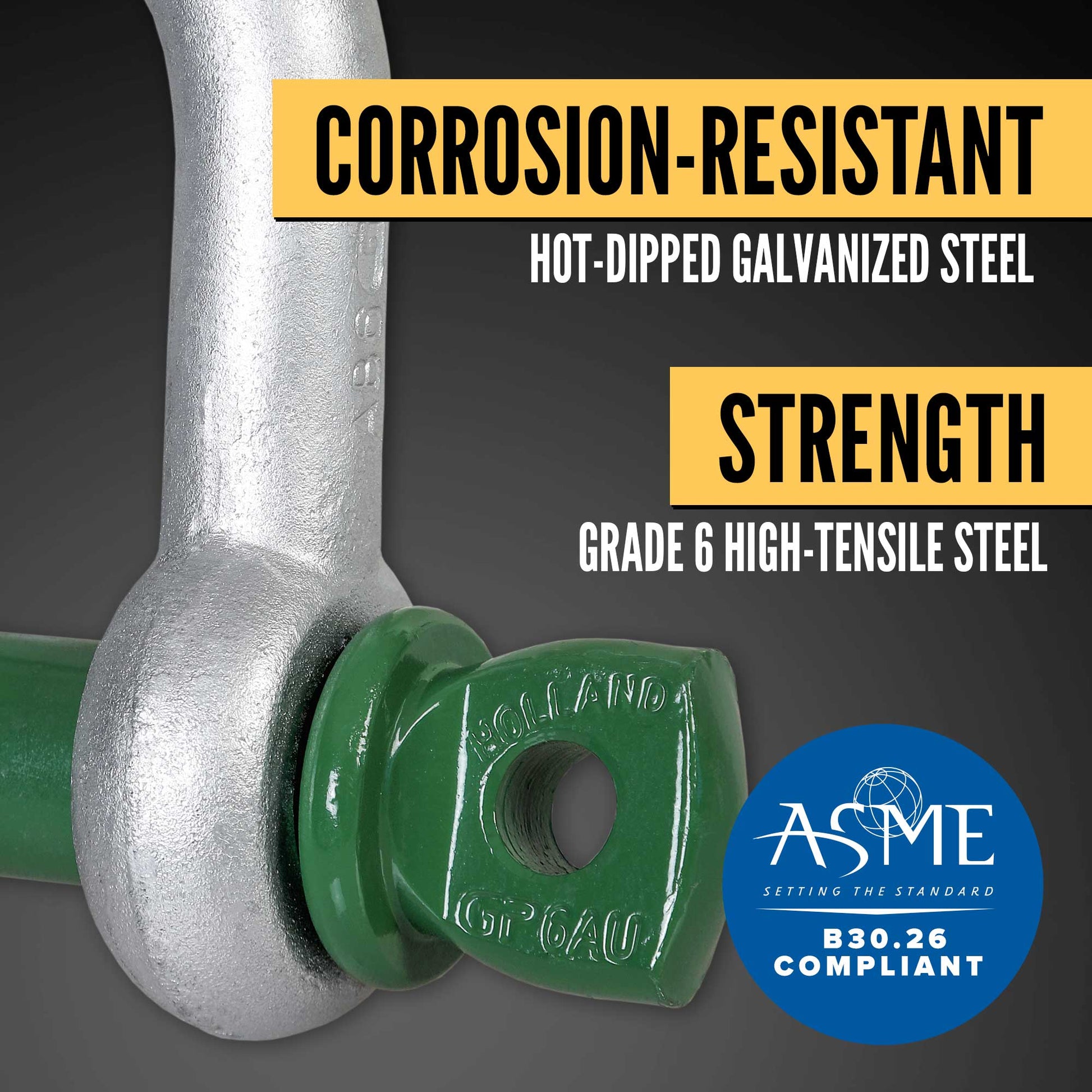 1-1/8" Van Beest Green Pin® Screw Pin Chain Shackle | G-4151 - 9.5 Ton shackle construction