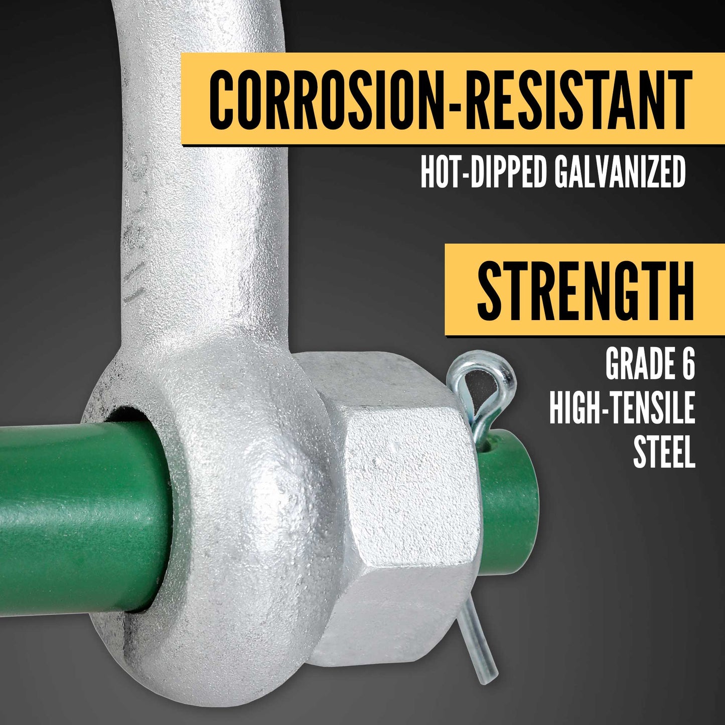 1-1/8" Van Beest Green Pin® Bolt Type Chain Shackle | G-4153 - 9.5 Ton shackle construction