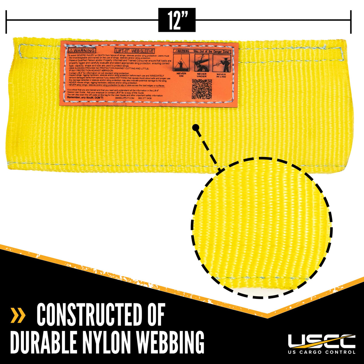 Nylon Quick Sleeve Sling Protection for 8" Webbing | 12" Long