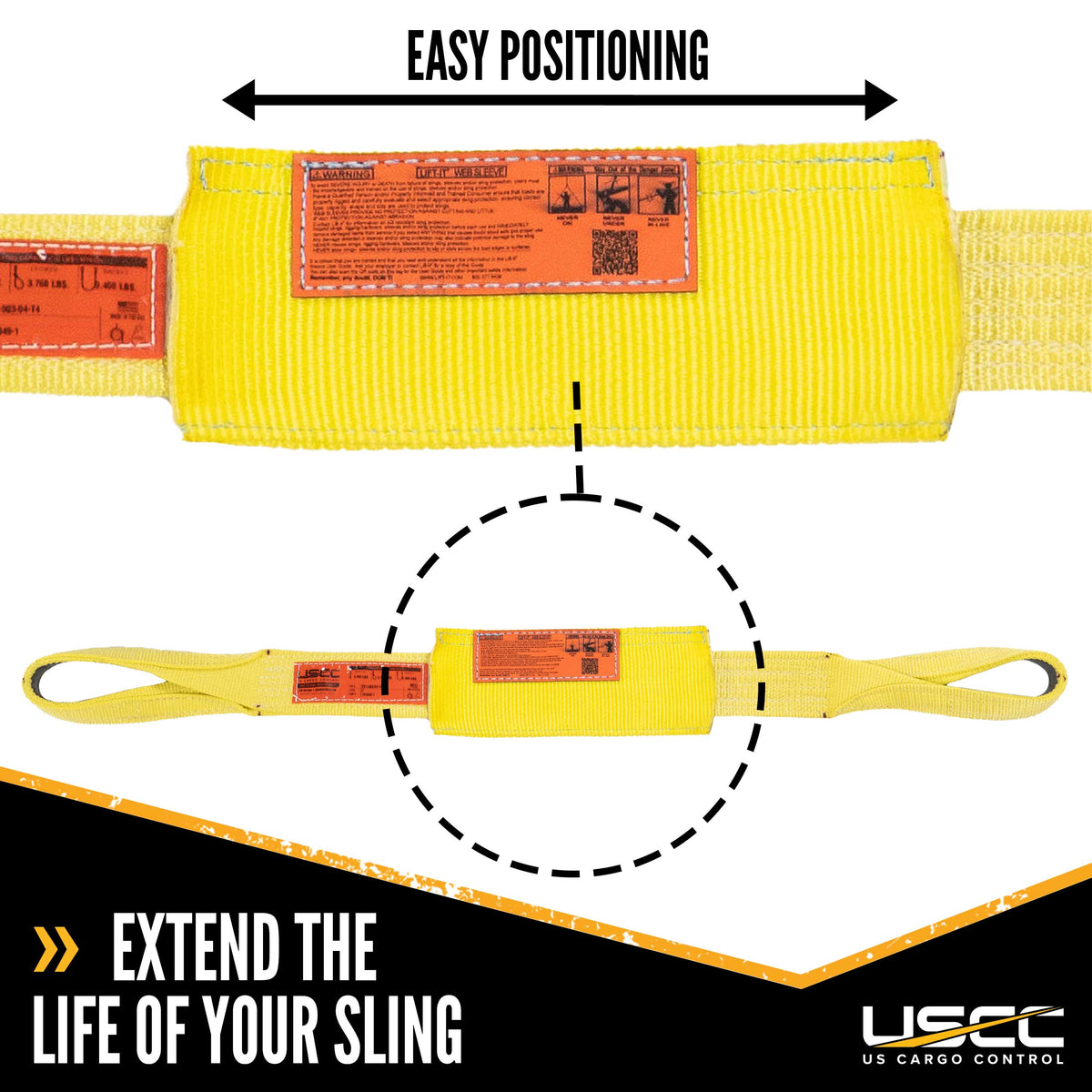 Nylon Quick Sleeve Sling Protection for 8" Webbing | 12" Long