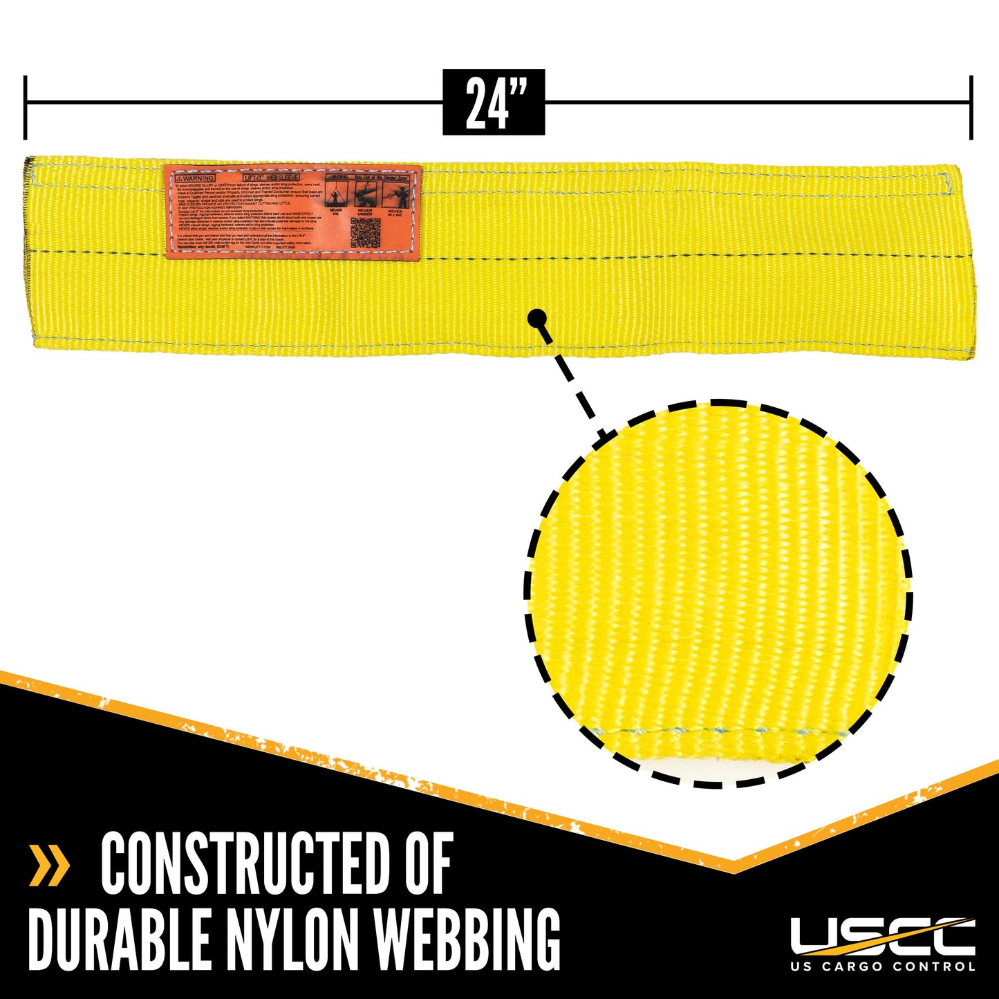 Nylon Quick Sleeve Sling Protection for 4" Webbing | 24" Long