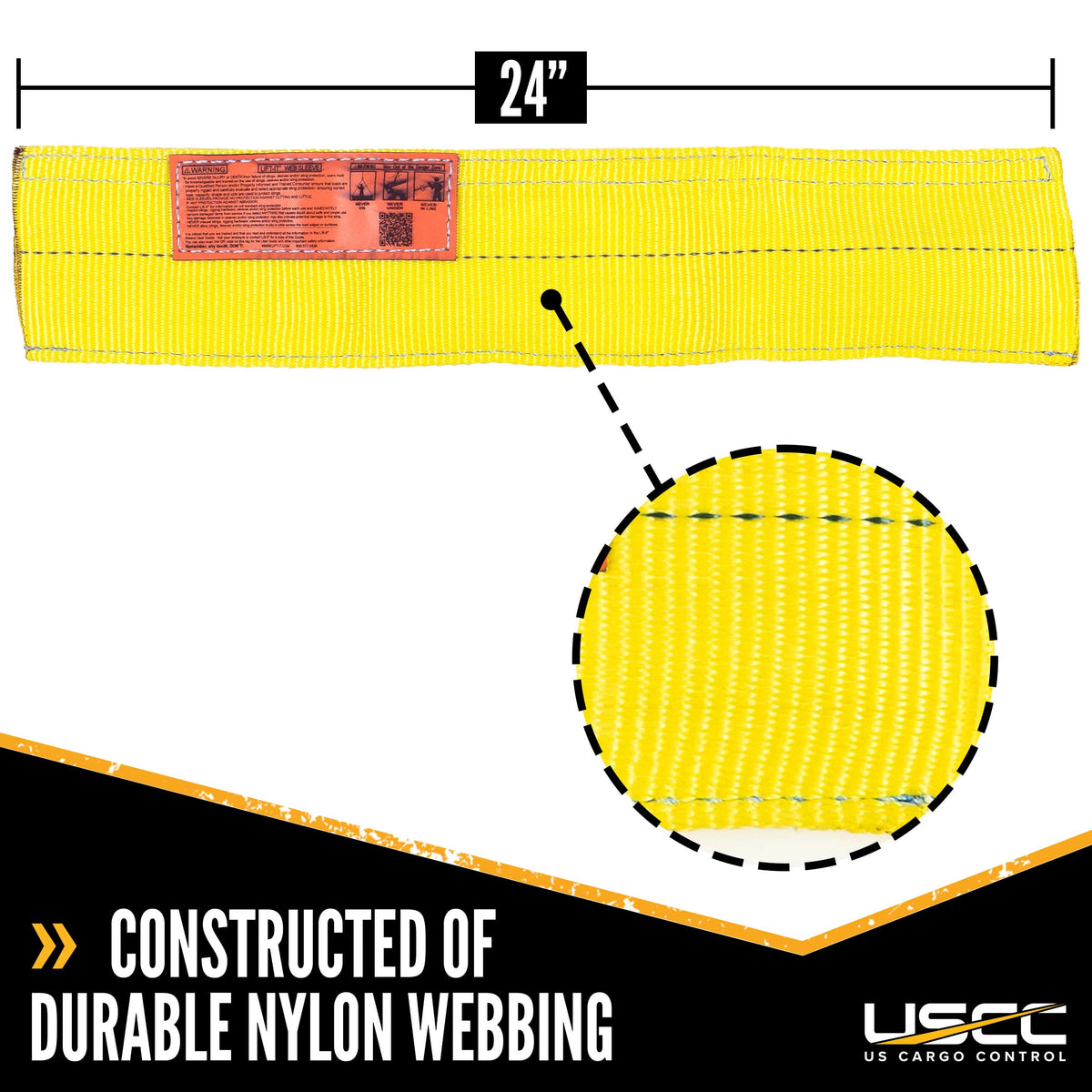 Nylon Sewn Wear Pads for Slings for 2" Webbing | 24" Long