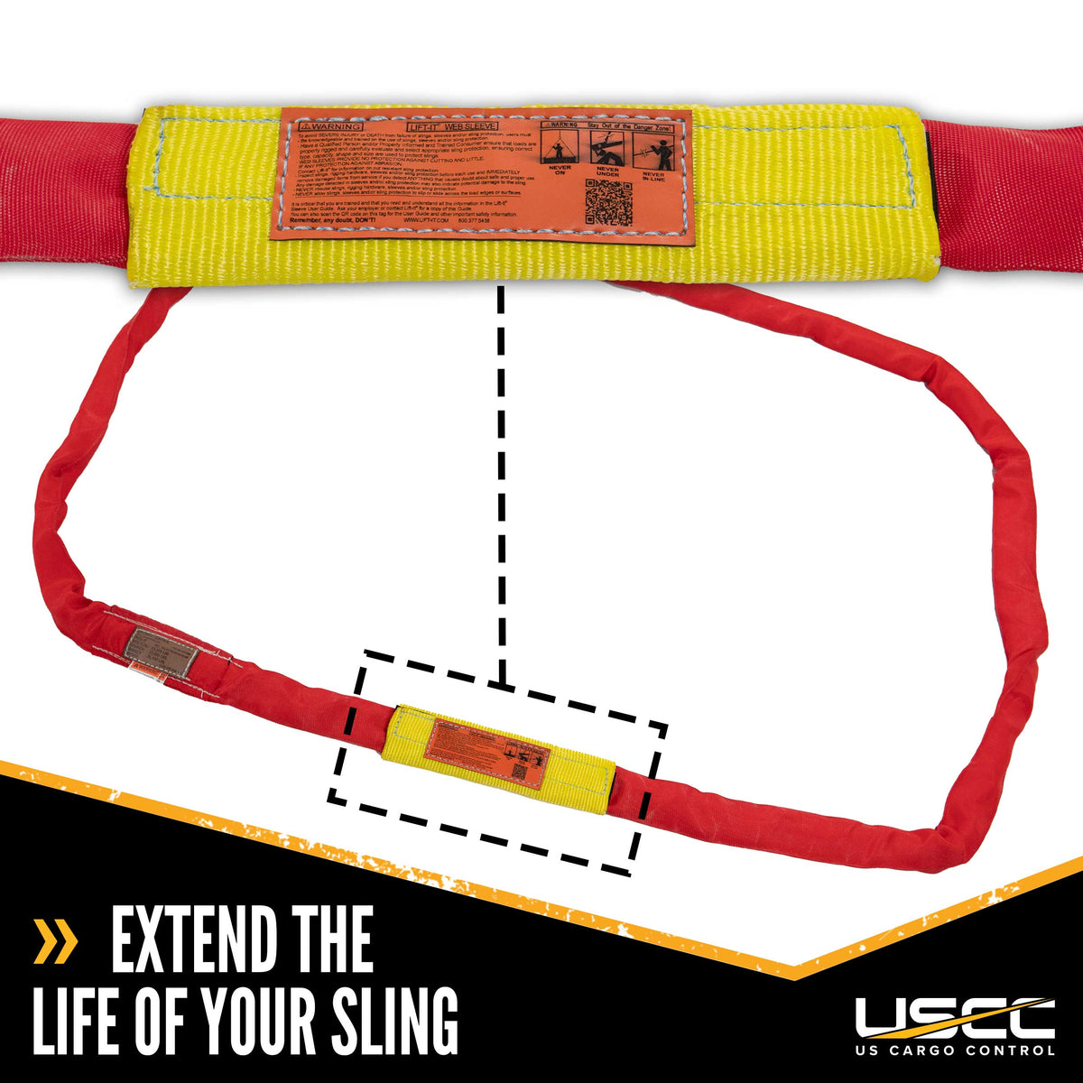 Nylon Tubular Wear Sleeves for Slings | 14" Overall Width | 12" Long
