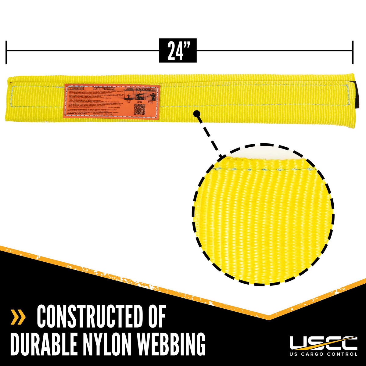 Nylon Tubular Wear Sleeves for Slings | 6" Overall Width | 24" Long