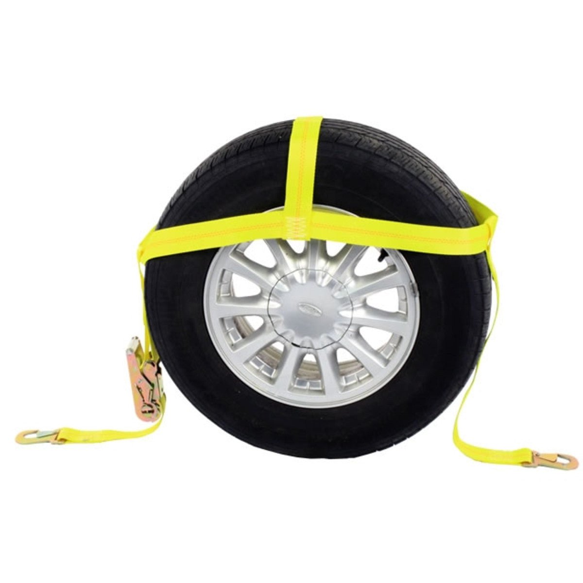 Wheel Net 2" Tire Holder w/ Ratchet Strap & Flat Snap Hooks - 4 Pack