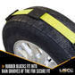 Wheel Strap with Swivel Hooks and Adjustable Rubber Blocks