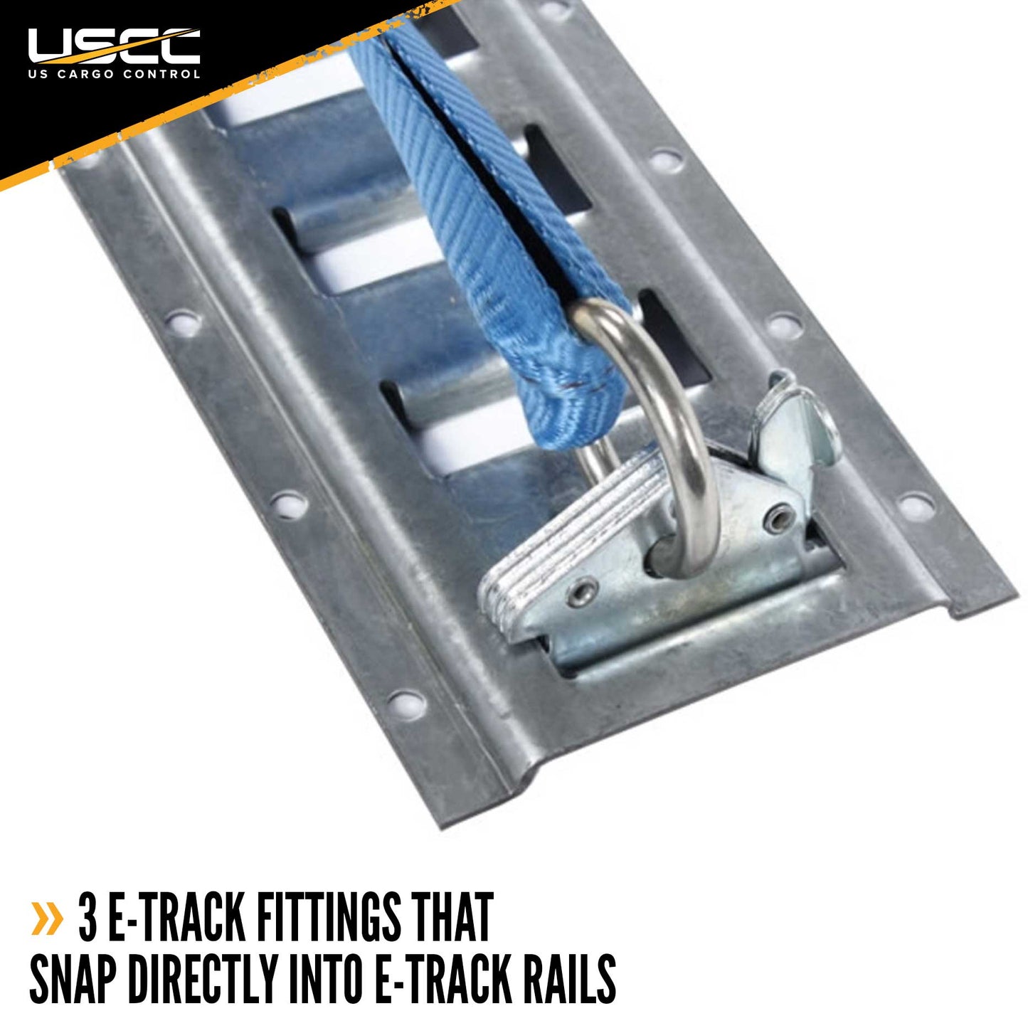 Wheel Strap with Etrack Fittings & 3 Rubber Blocks - 4 Pack