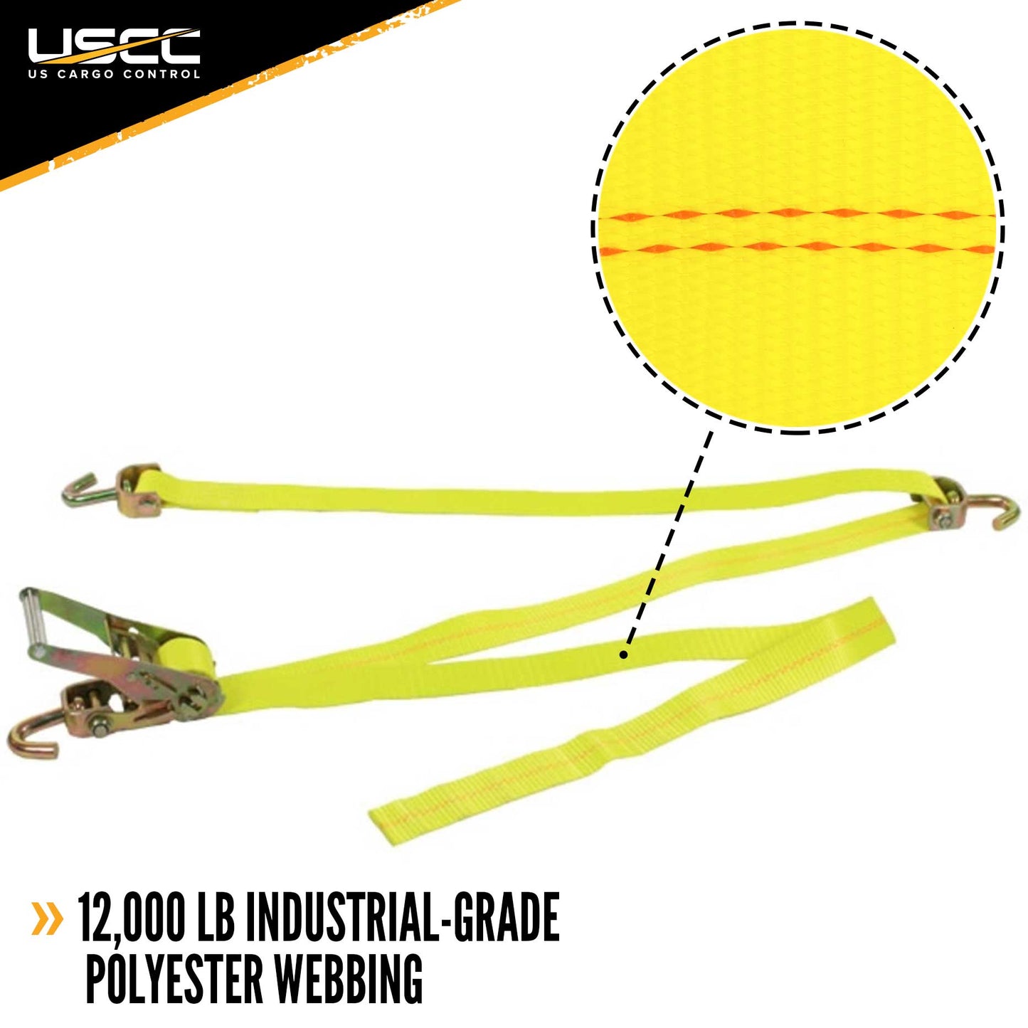 Wheel Strap with Swivel Hooks & Ratchet