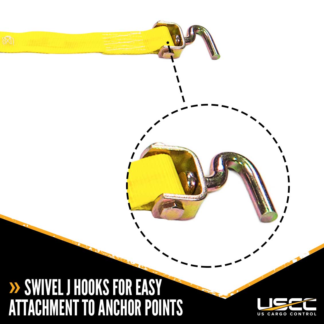 Car Carrier Strap w/ Swivel Hooks & Fixed Rubber Blocks & Ratchet - 4 Pack
