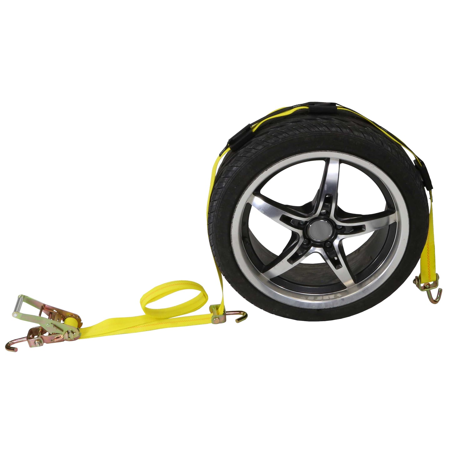 Car Carrier Strap w/ Swivel Hooks & Fixed Rubber Blocks & Ratchet - 4 Pack