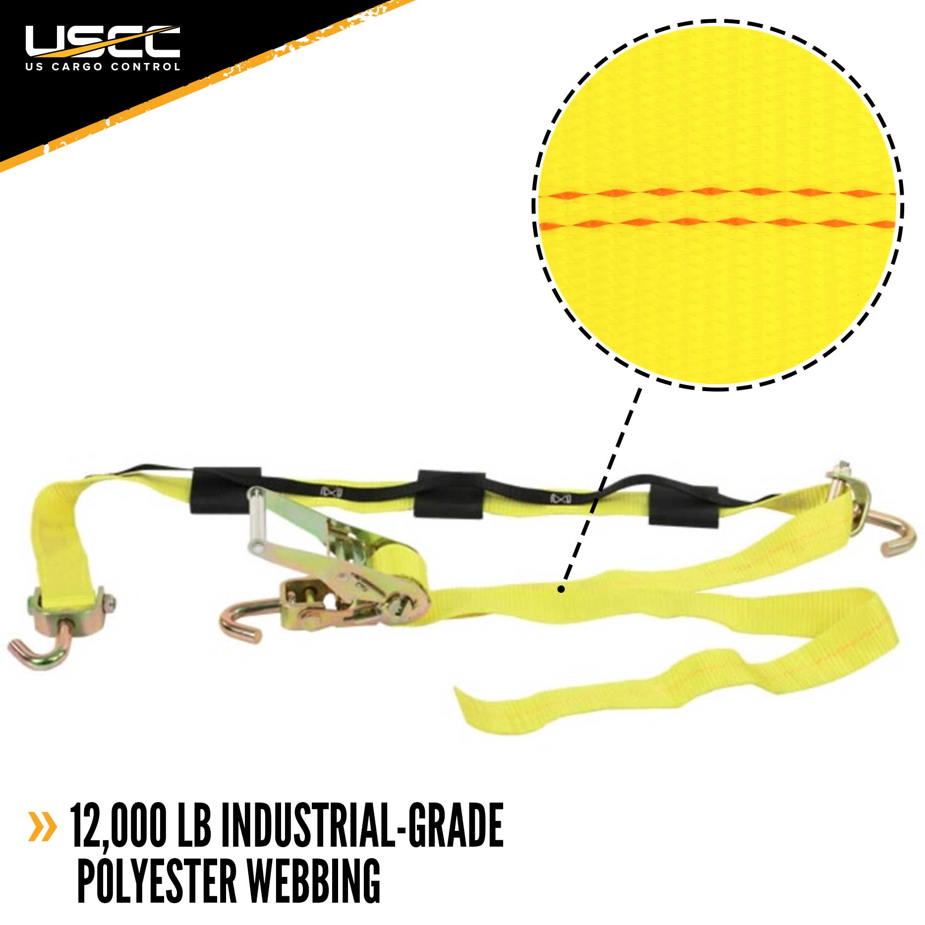 Wheel Strap with Swivel Hooks and Rubber Blocks image 2 of 9