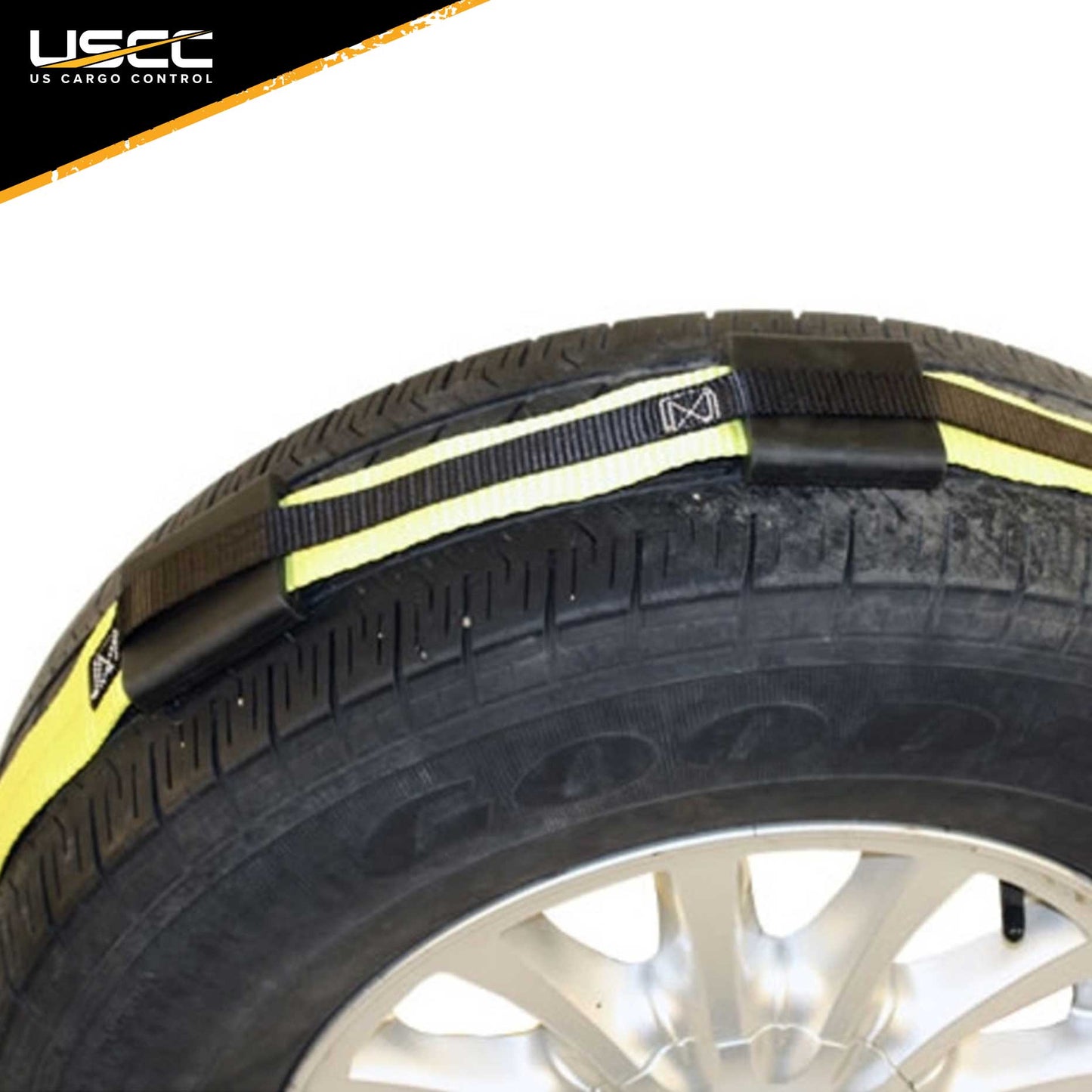 Wheel Strap with Swivel Hooks and Rubber Blocks