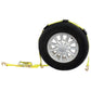 Car Carrier Wheel Strap w/ Wire Hooks & Adj Rubber Blocks & Ratchet - 4 Pack
