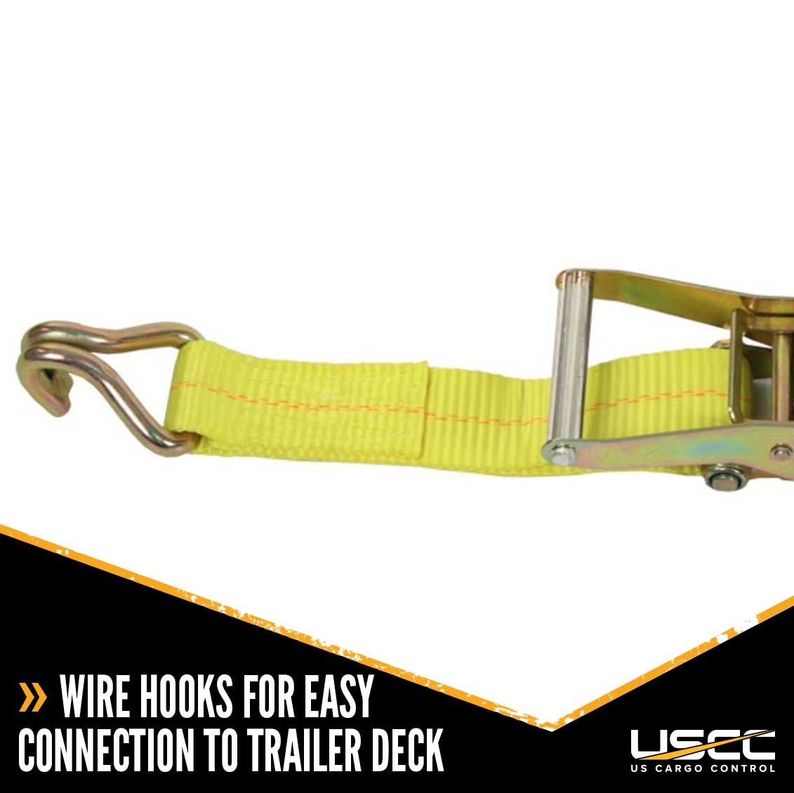 Wheel Strap with Wire Hooks & Adjustable Rubber Blocks & Ratchet