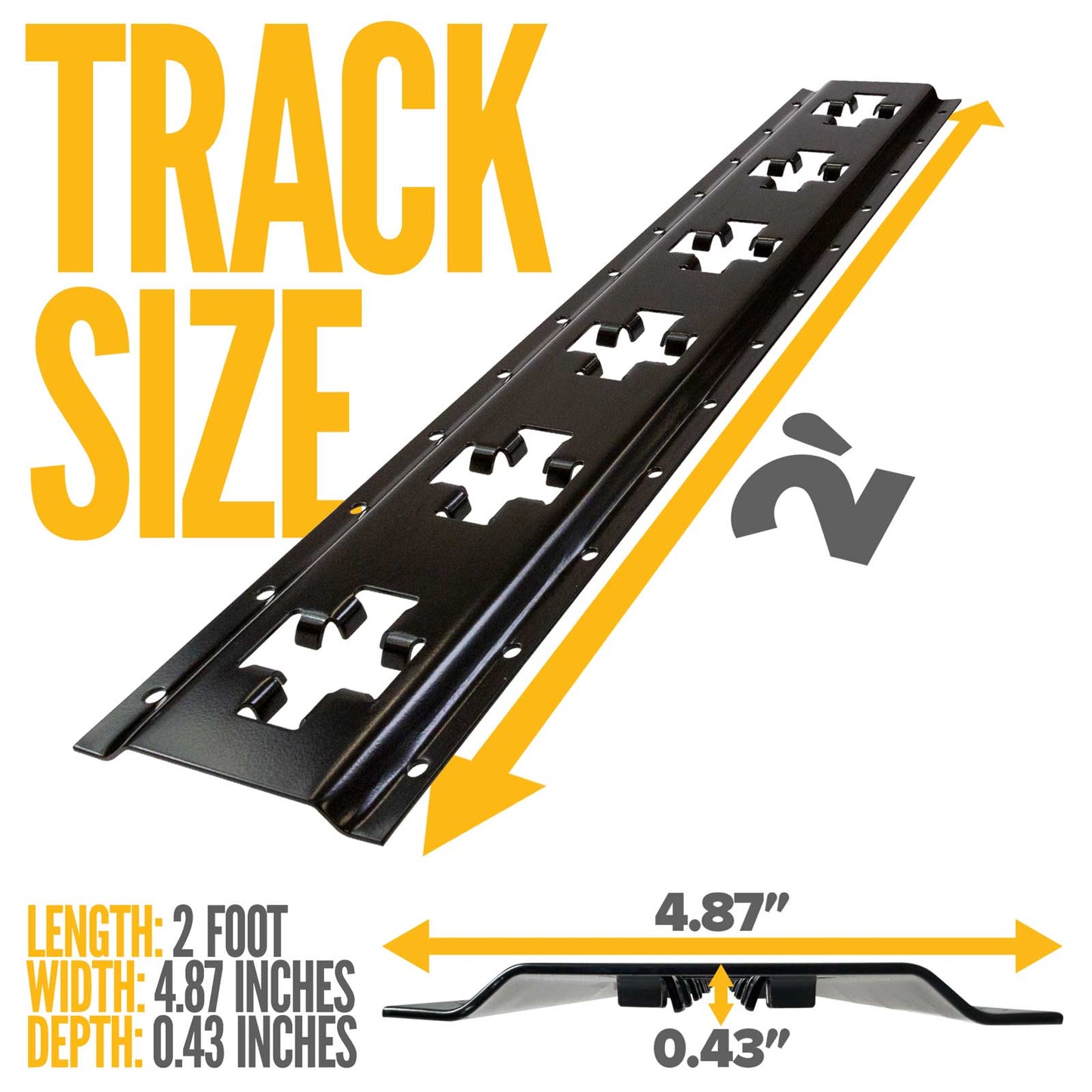 2' X-Track Rail | Black Powder Coat - 4 Pack